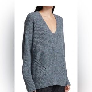 rag & bone Women's Blue Eco Donegal V Neck Sweater Size Medium